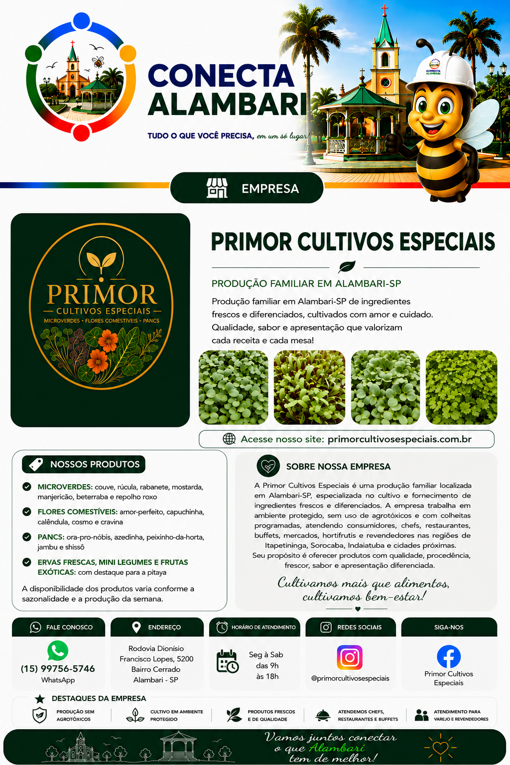 Página da Primor Cultivos Especiais